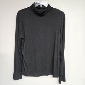 Elegant Black Long Sleeve Turtleneck Top Women's Xl Shirt